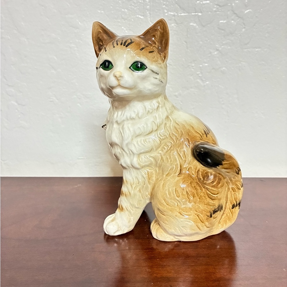 Vintage Nippon Yoko Boeki Co Porcelain Cat Figurine 4.75” Made In Japan